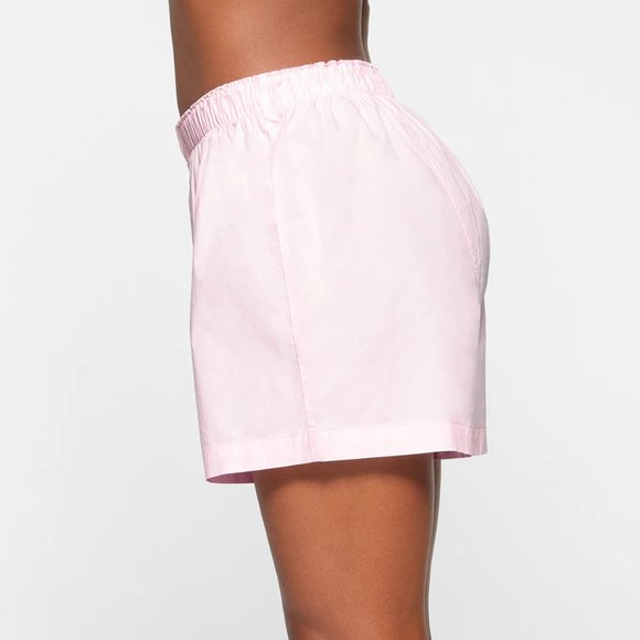 Skims Cotton Poplin Sleep Short - Baby Pink - Picture 3 of 4